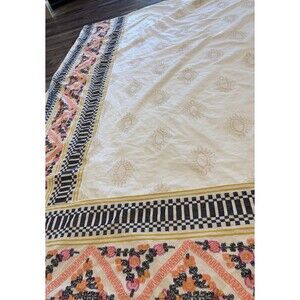 Anthropologie Boho Clipped Jacquard Duvet Cover 100% Cotton Duvet Cover Buttons